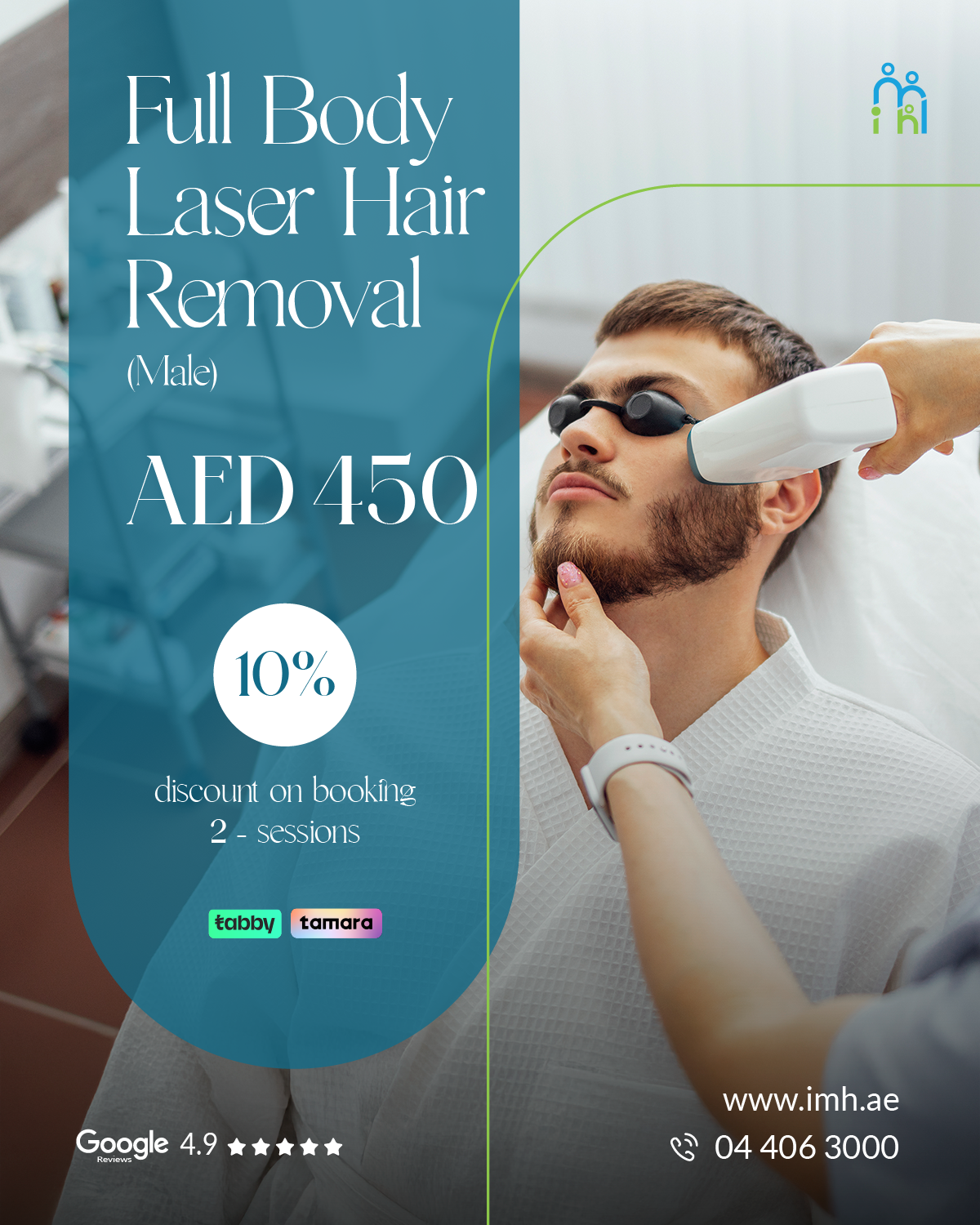 Laser Hair Removal (Male): AED 450